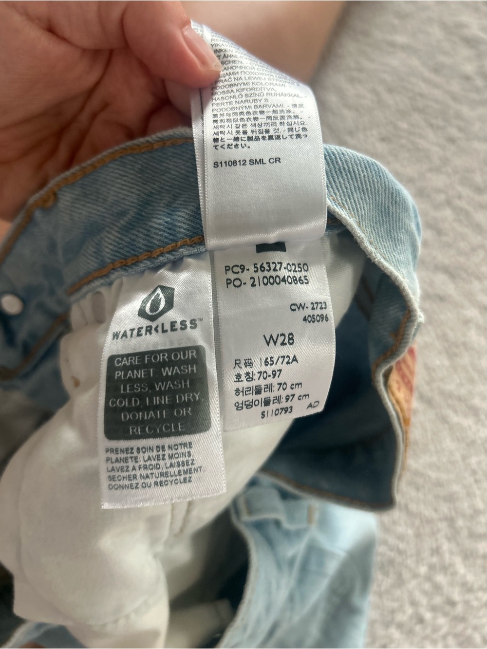 Levi's 501 original Light Blue Distressed High-Rise Denim Shorts - Picture 6 of 8